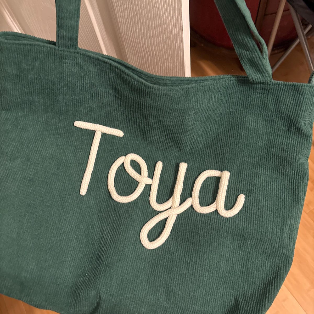 Personalized Hand Embroidered Corduroy Tote Bag for Unique & Love | JNSBag133