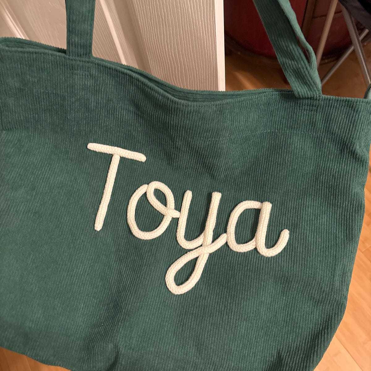 Personalized Hand Embroidered Corduroy Tote Bag for Unique & Love | JNSBag133