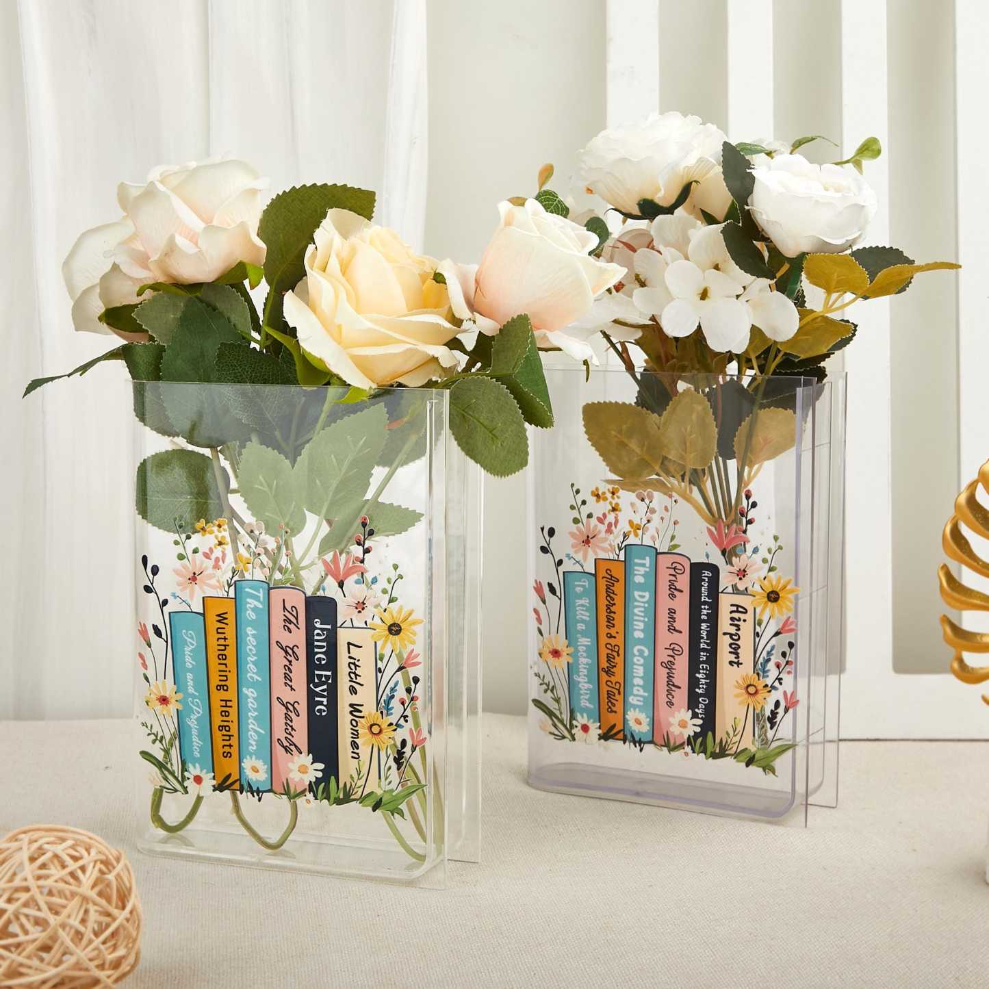 Personalized Flower Eco-Friendly Acrylic Book Vase for Unique & Love | JNSDec171