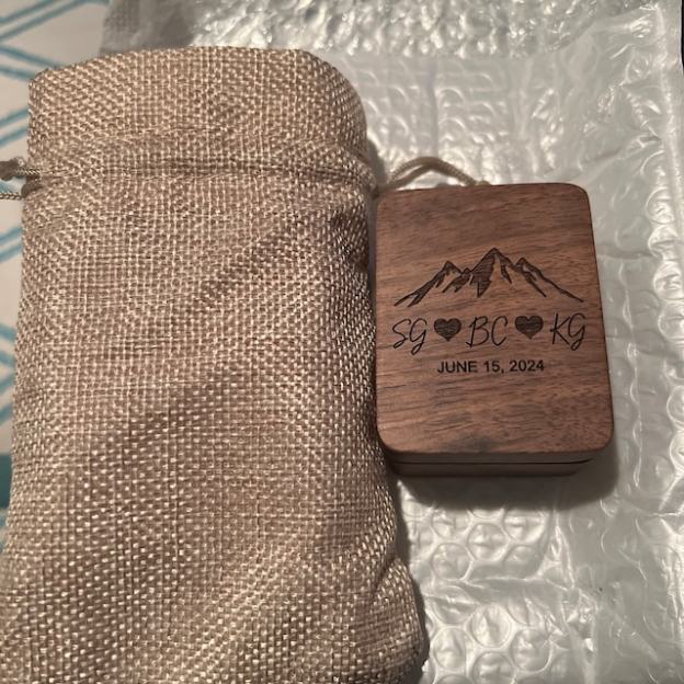 Personalized Triple Slots Wedding Ring Box for Unique & Love | JNSDec39