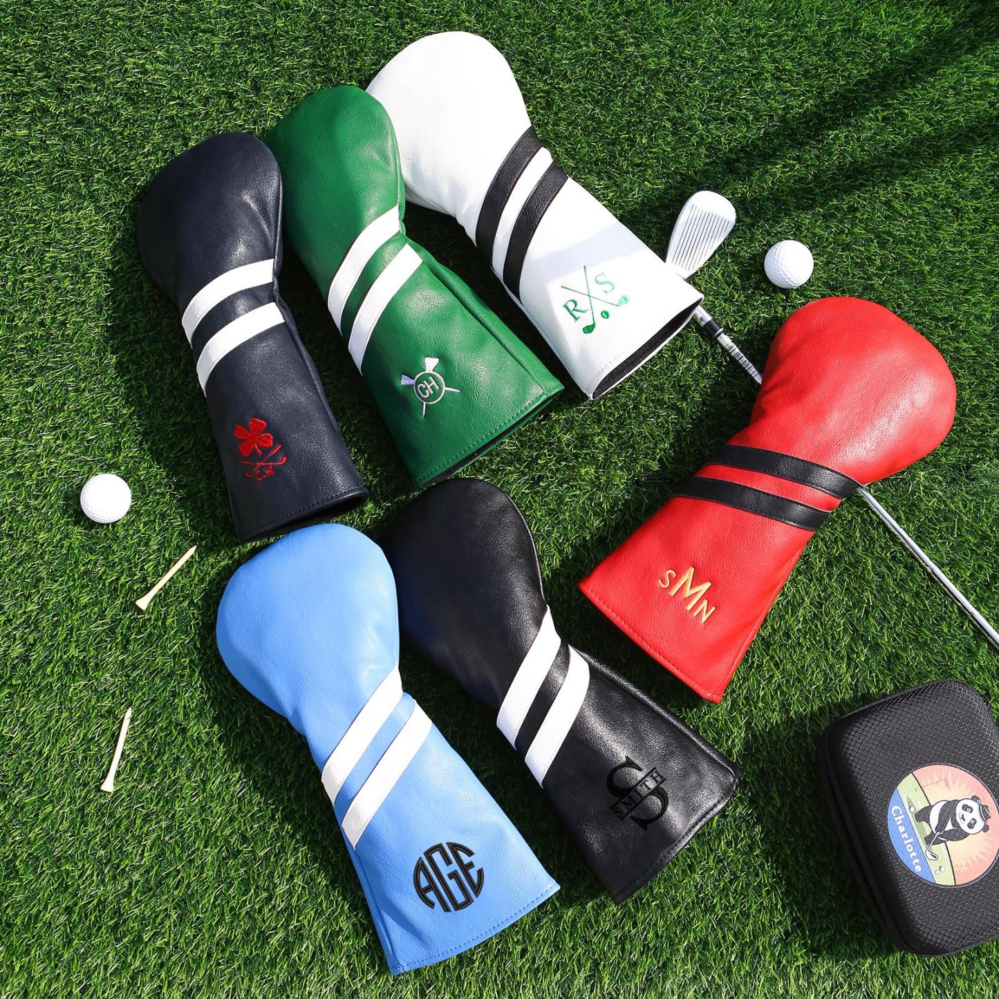 Personalized Monogram Embroidered Golf Club Leather Headcover for Unique & Love | JNSBag125