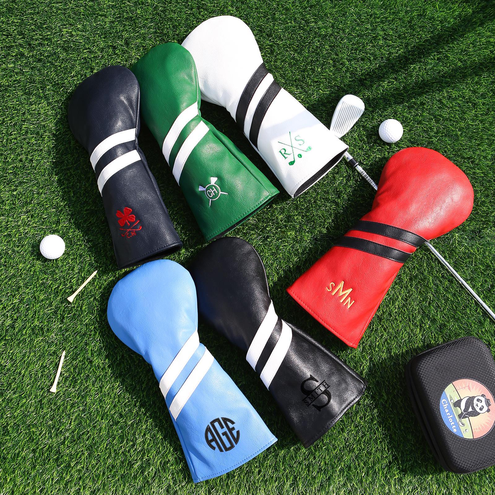 Personalized Monogram Embroidered Golf Club Leather Headcover for Unique & Love | JNSBag125