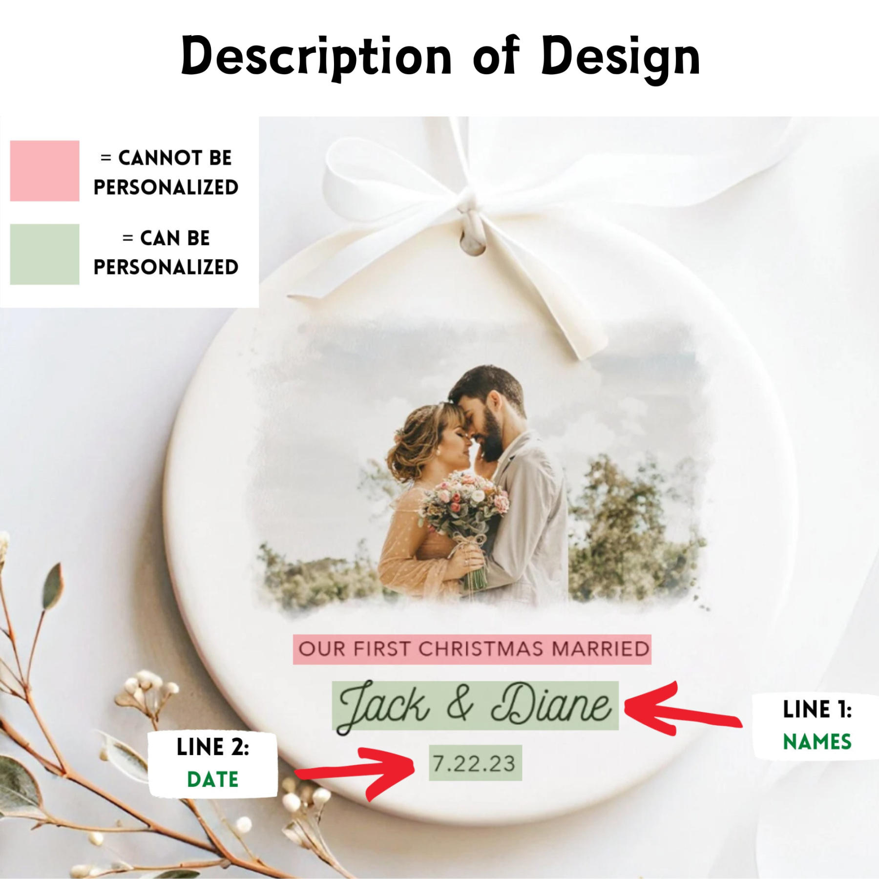 Personalized First Christmas Married Ornament for Unique & Love | JNSDec28