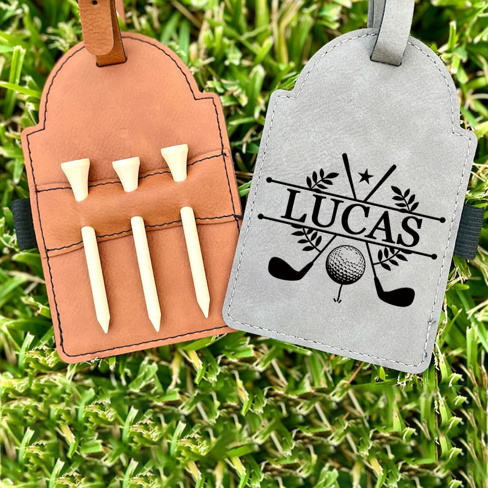 Personalized Leather Monogram Golf Tees Bag Tag for Unique & Love | JN
