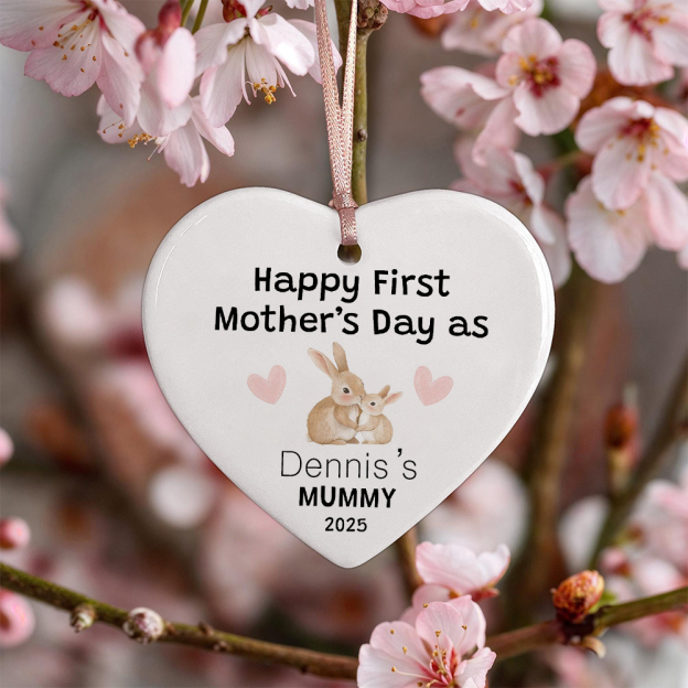 Personalised Mother's Day Ceramic Heart Ornament for Unique & Love | JNSDec126