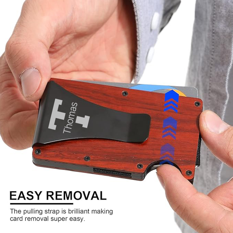 Personalized Monogrammed Engraved Minimalist Slim Wallet | JNSBag58