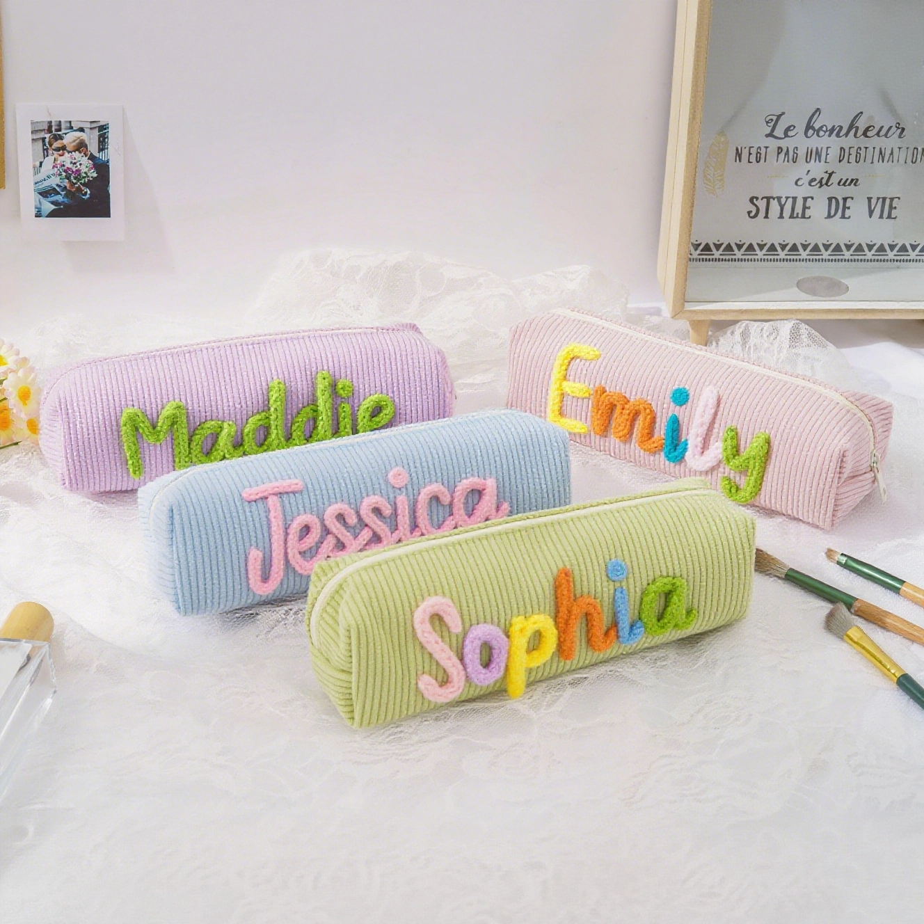 Personalized Hand Embroidered Makeup Bag for Unique & Love | JNSBag113