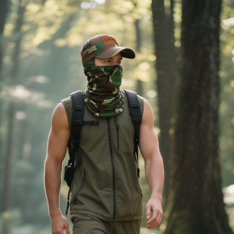 Personalized Name Outdoor Camo Baseball Cap & Face Mask Set for Unique