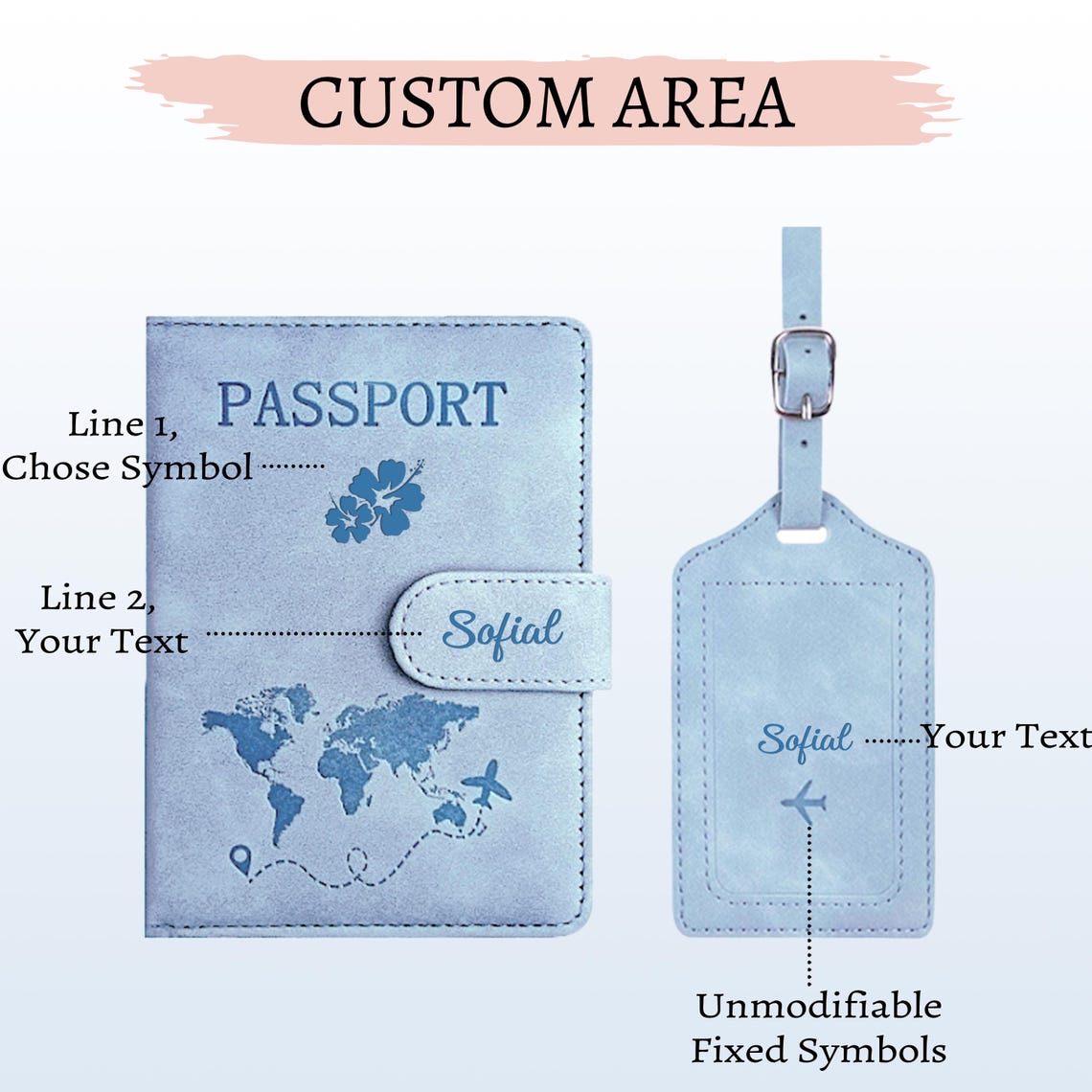 Personalized Monogram Leather Magnetic Passport Cover with RFID Blocking | JNSCase14