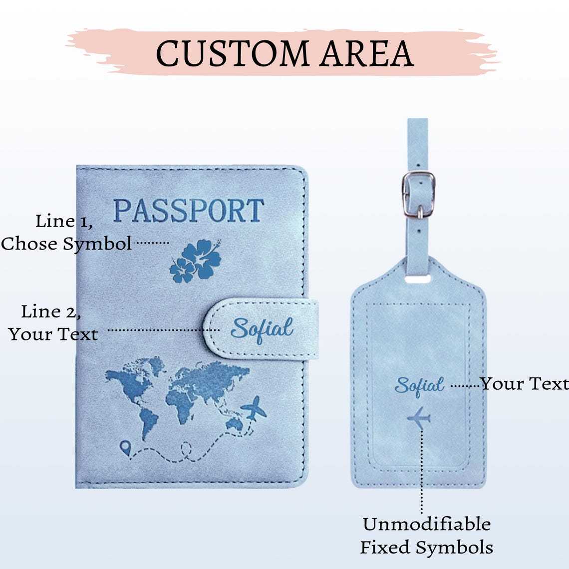 Personalized Monogram Leather Magnetic Passport Cover with RFID Blocking | JNSCase14