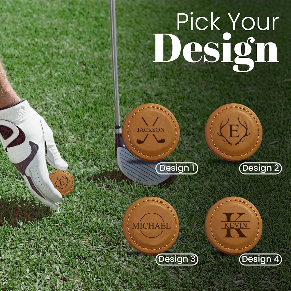 Personalized Leather Golf Ball Marker | JNSTool10