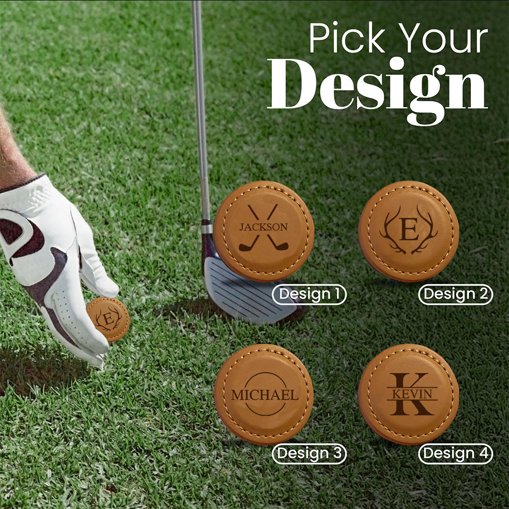 Personalized Leather Golf Ball Marker | JNSTool10