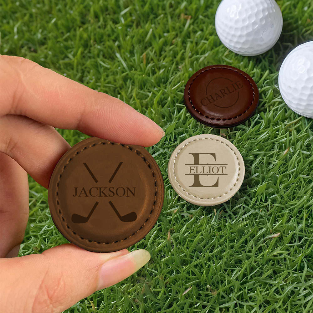 Personalized Leather Golf Ball Marker | JNSTool10