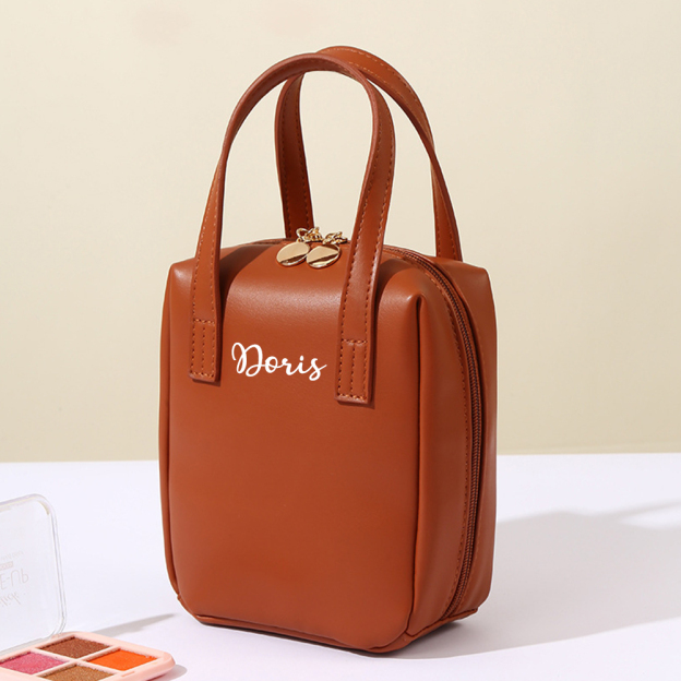 Personalized Monogram Cosmetic Leather Bag for Unique & Love | JNSBag86