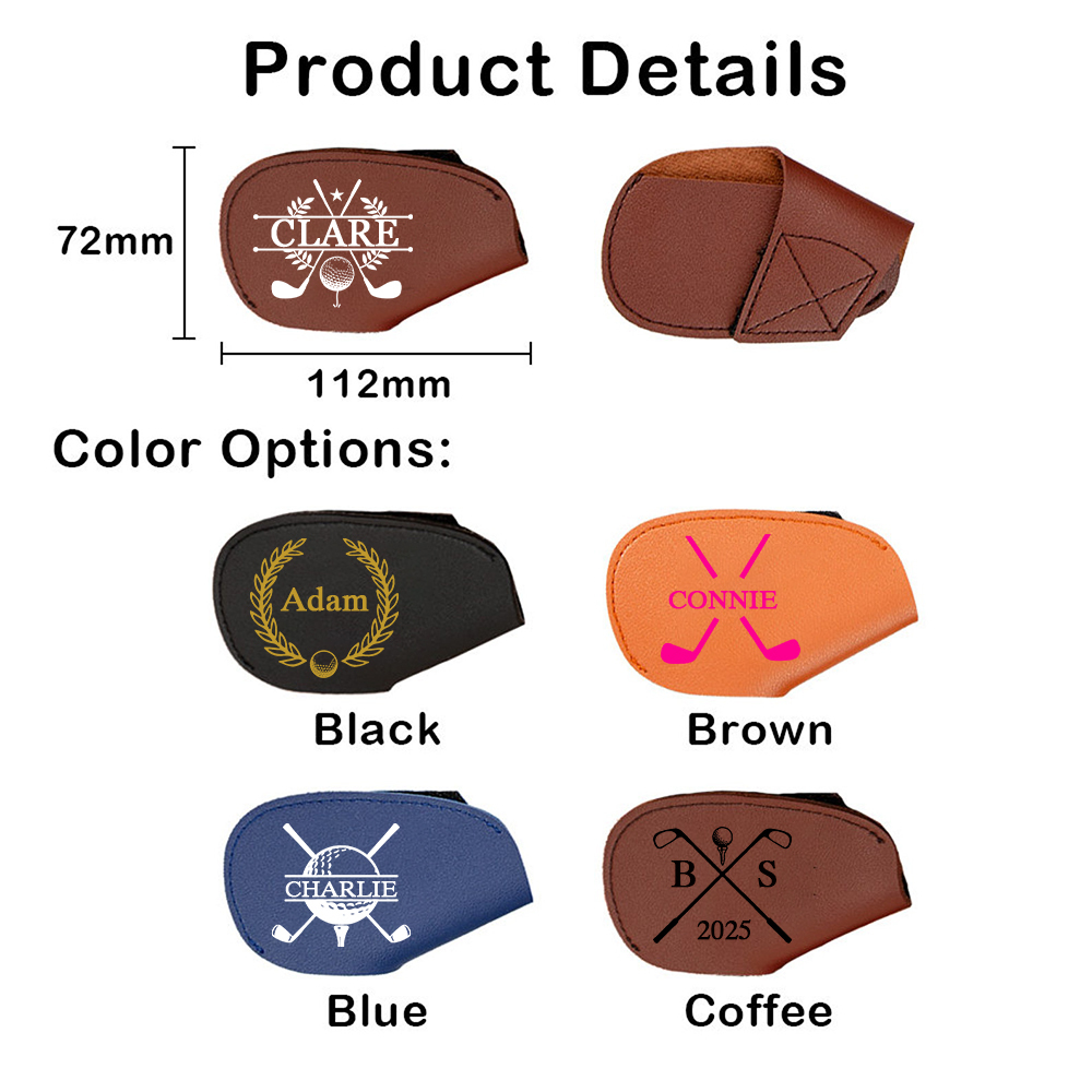 Personalized Monogram Golf Club Leather Cover | JNSBag97