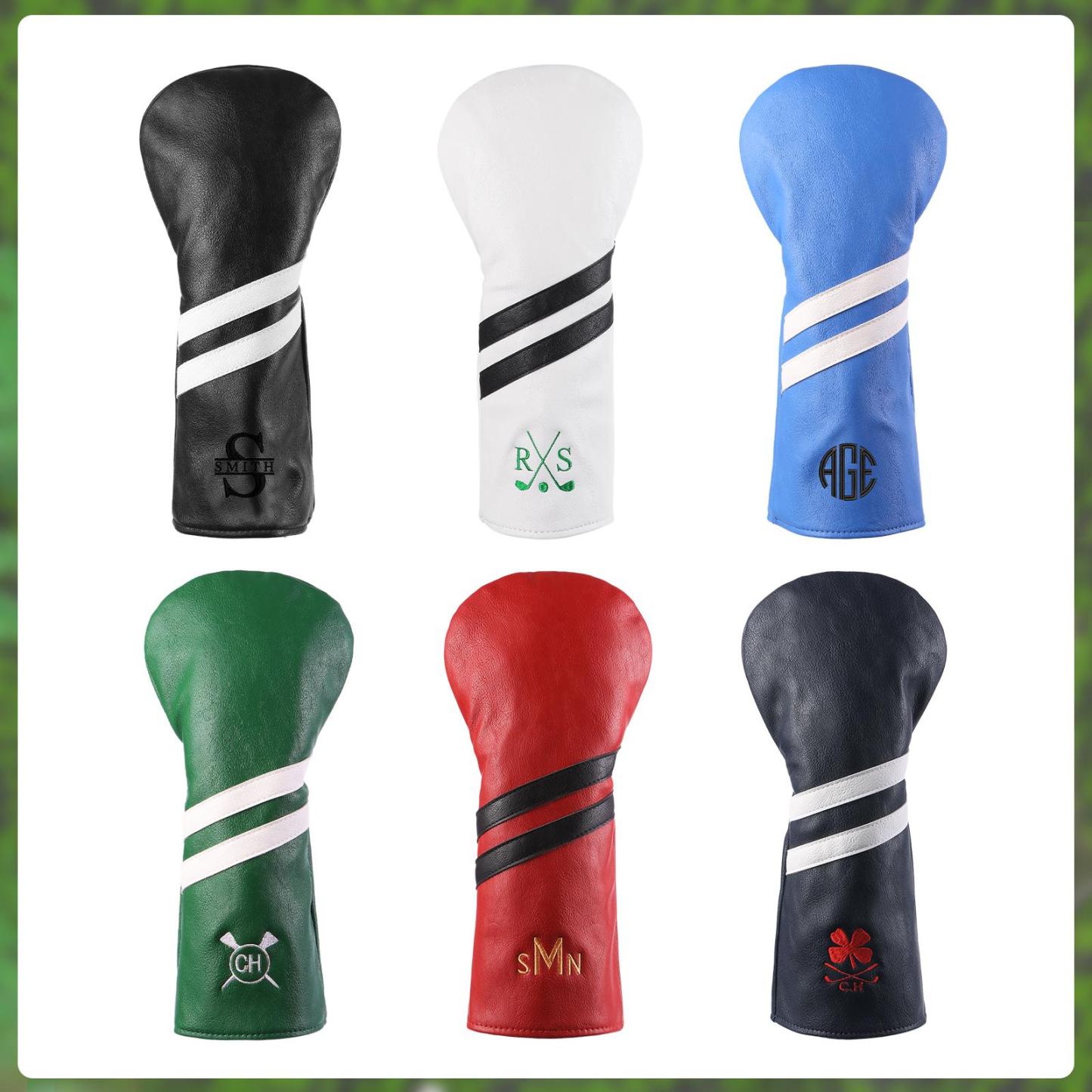 Personalized Monogram Embroidered Golf Club Leather Headcover for Unique & Love | JNSBag125
