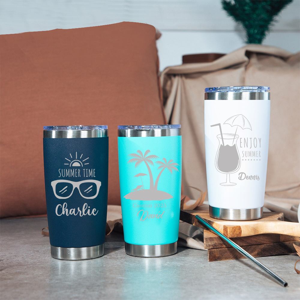Personalized Name 20oz Vacation Stainless Steel Insulated Tumbler | JNSBottle02