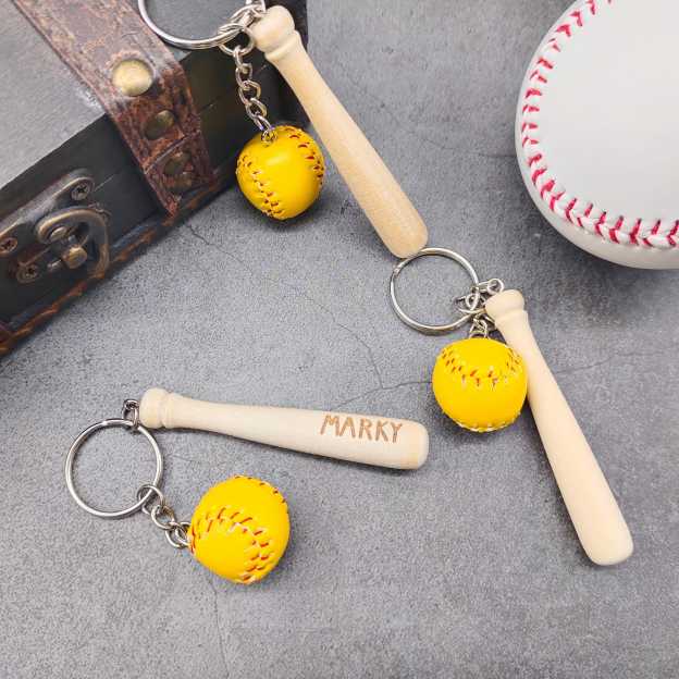 Personalized Name Engraving Baseball Keychains for Unique & Love | JNSDec136