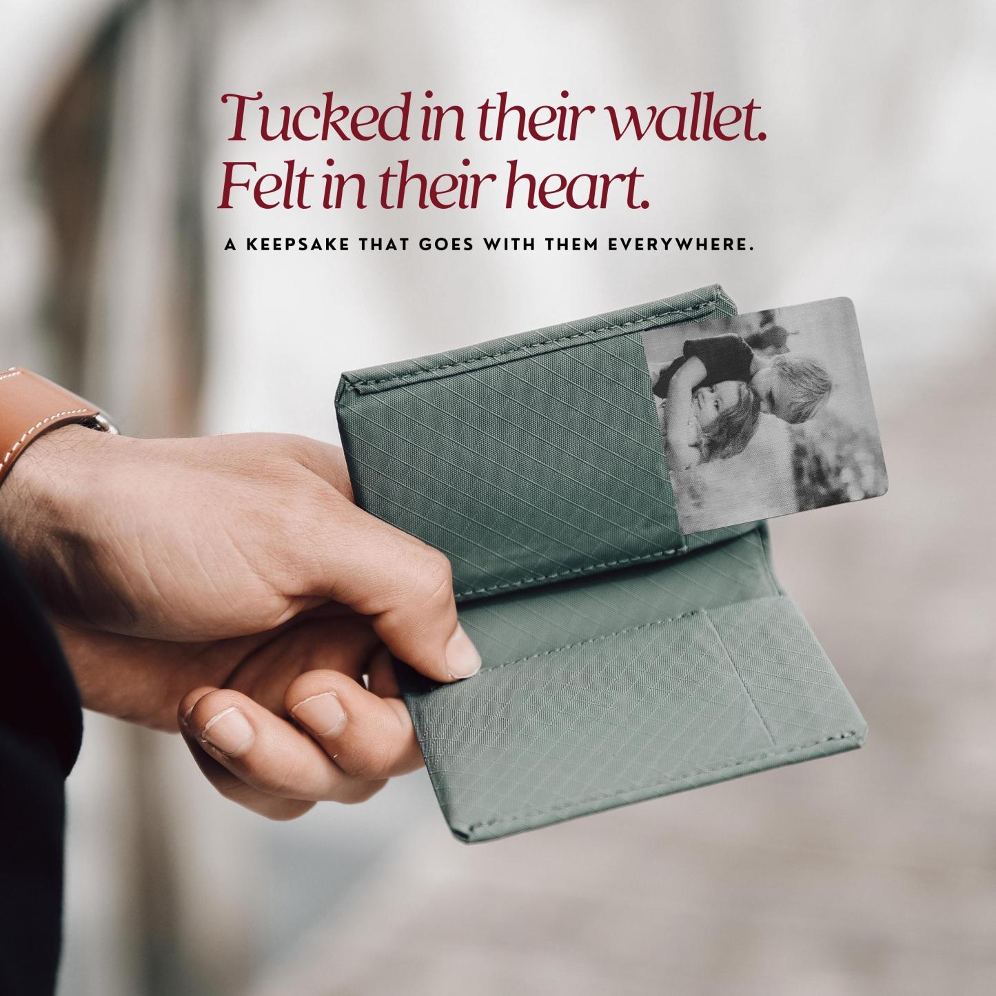 Personalized Metal Color Engraved Photo Wallet Insert Card for Unique & Love | JNSDec155