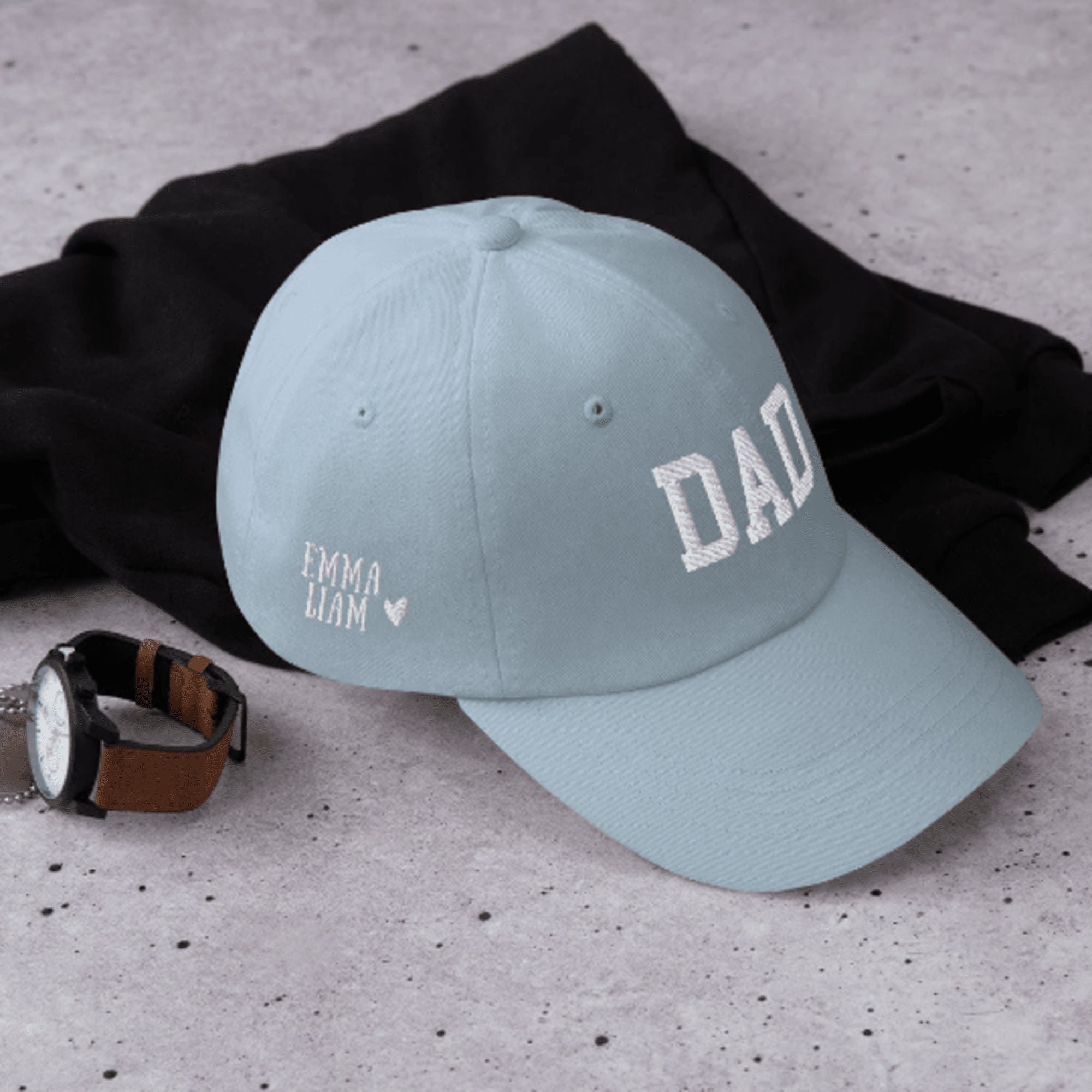 Personalized Embroidered DAD Hat with Kids Names for Unique & Love | JNSHat10
