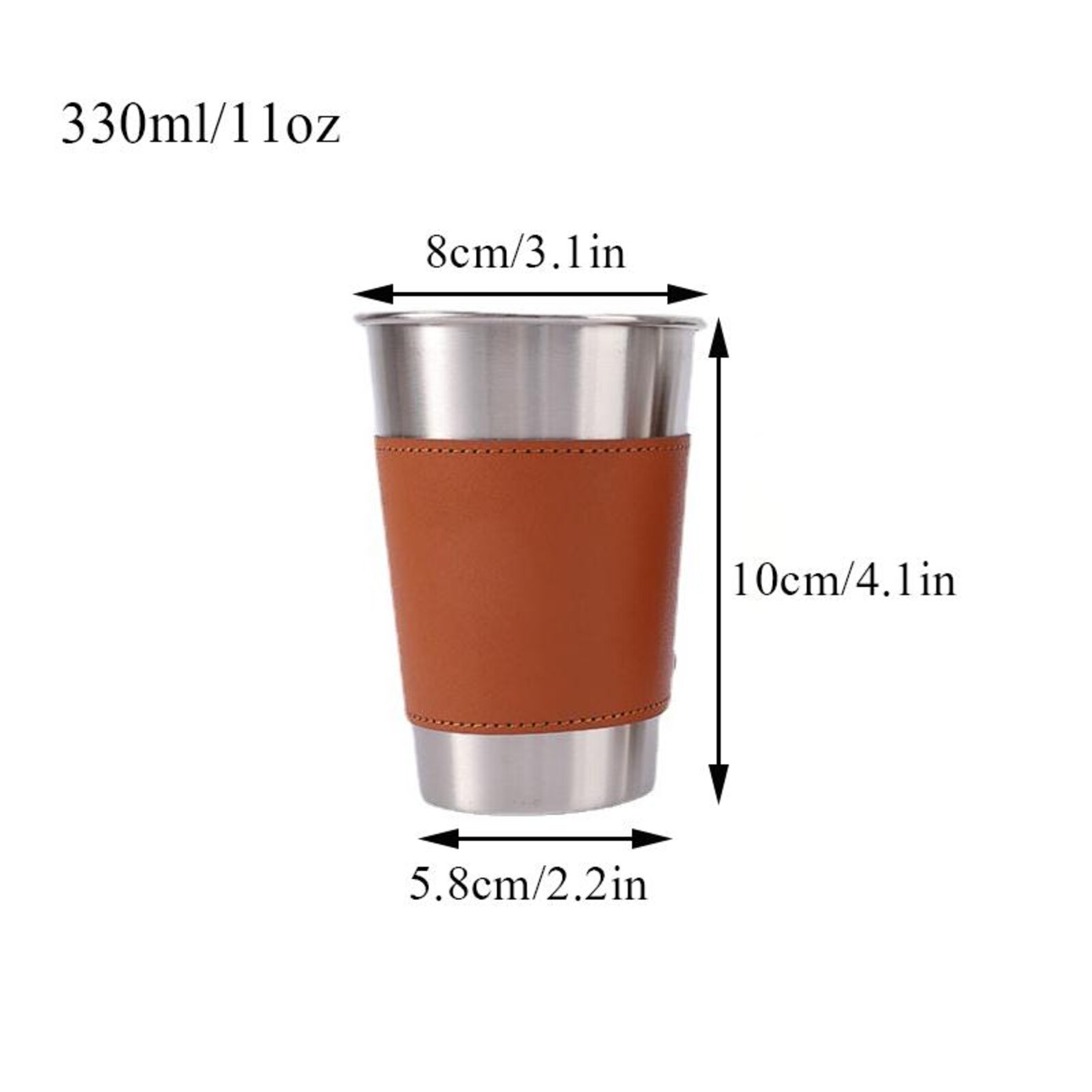 Personalized Engraved Leatherette Stainless Steel Mug | JNSBottle03