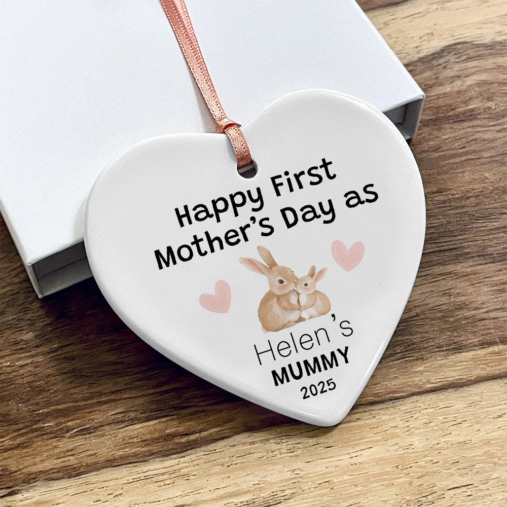 Personalised Mother's Day Ceramic Heart Ornament for Unique & Love | JNSDec126