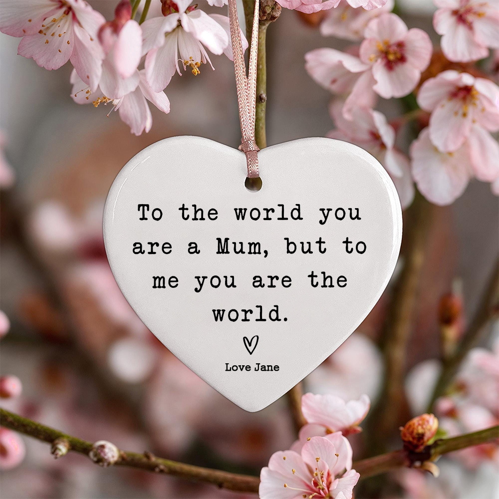 Personalised Mother's Day Ceramic Heart Ornament for Unique & Love | J