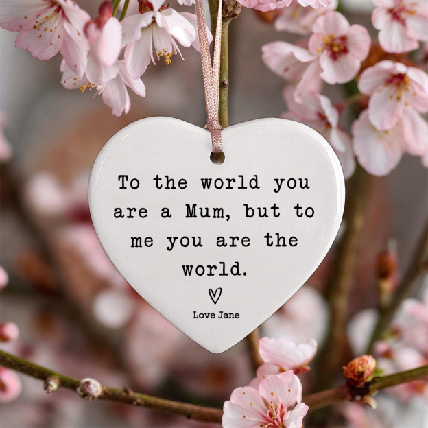 Personalised Mother's Day Ceramic Heart Ornament for Unique & Love | JNSDec127
