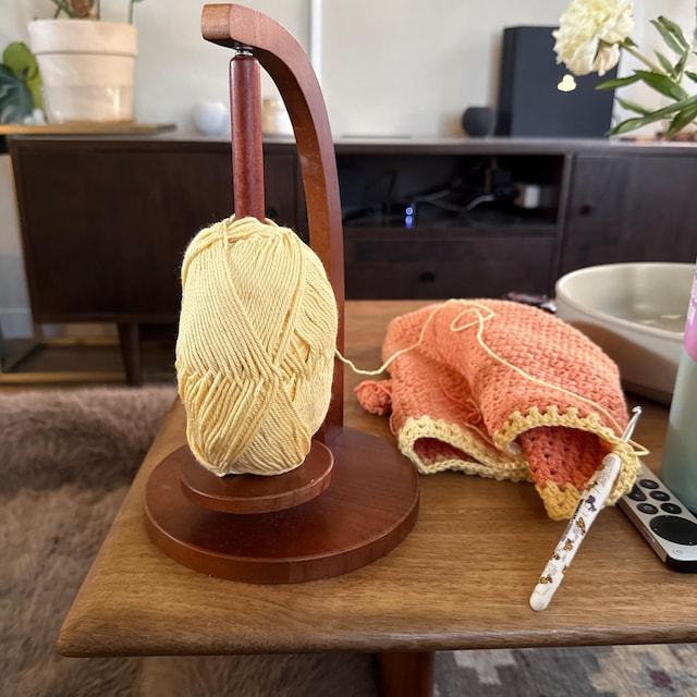Personalized Magnetic Wooden Rotating Yarn Ball Holder for Unique & Love | JNSDec187