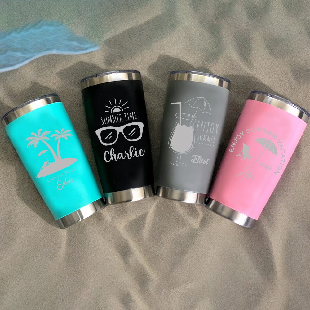 Personalized Name 20oz Vacation Stainless Steel Insulated Tumbler | JNSBottle02