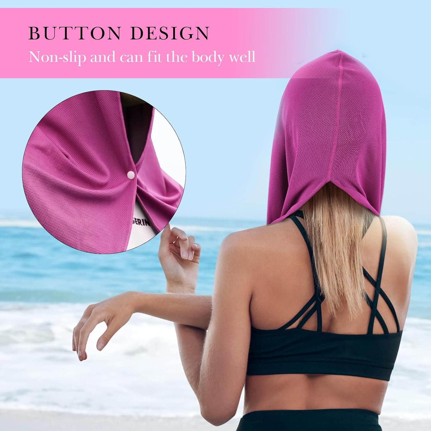 Personalized Quick Drying Cooling Hoodie Towel for Neck and Face UV Sun Protection | JNSCloth46