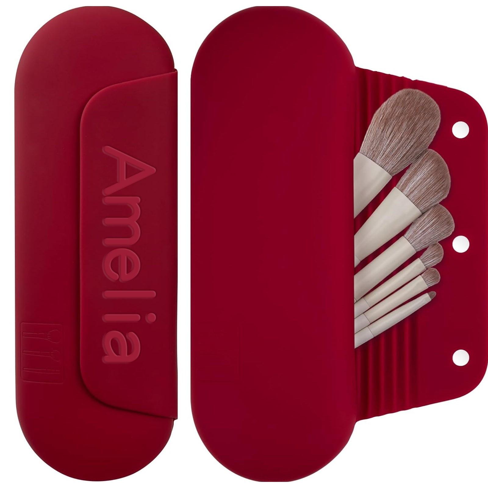 Personalized Silicone Makeup Brush Bag for Unique & Love | JNSBag16