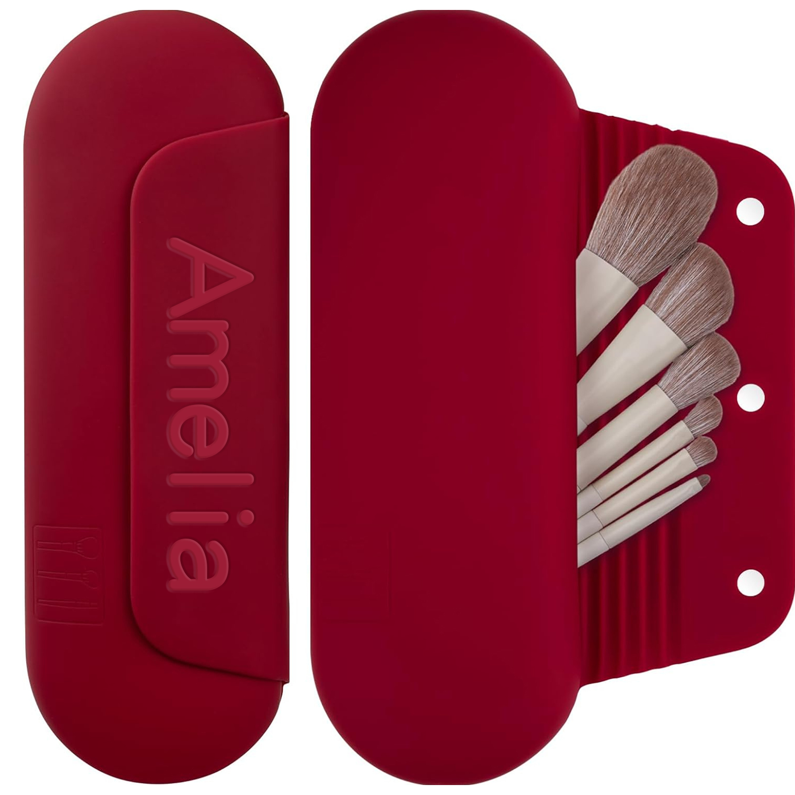 Personalized Silicone Makeup Brush Bag for Unique & Love | JNSBag16