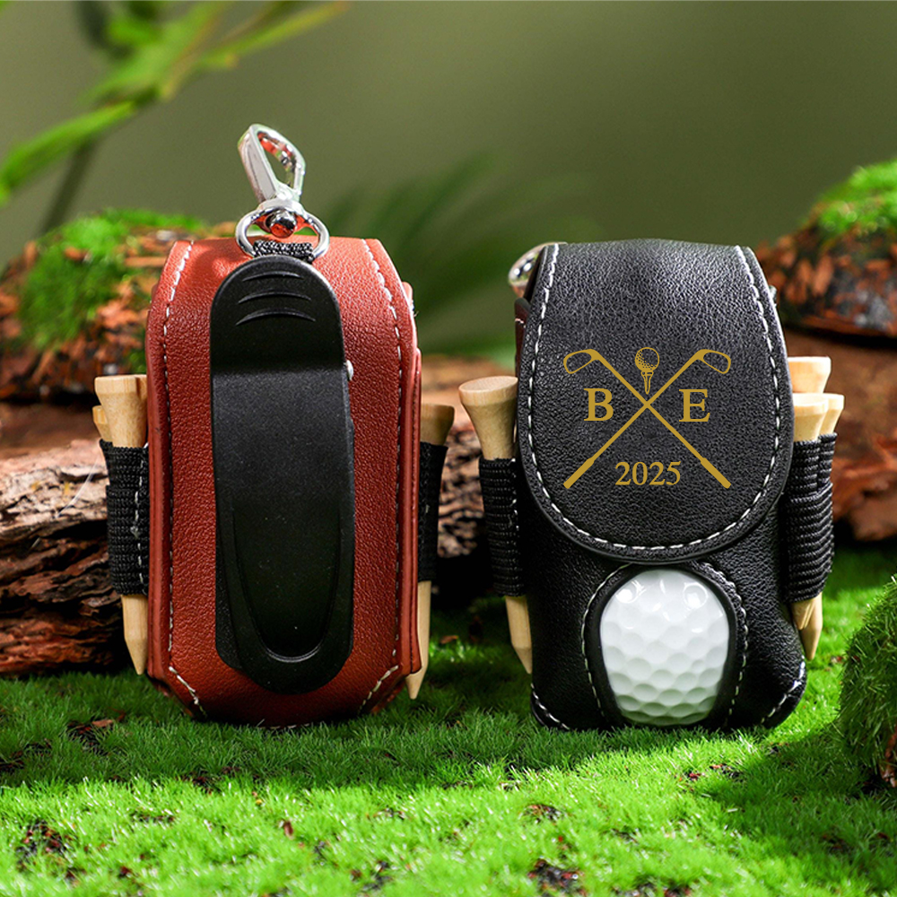 Personalized Monogram Golf Ball Leather Bag | JNSBag60