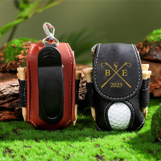 Personalized Monogram Golf Ball Leather Bag | JNSBag60