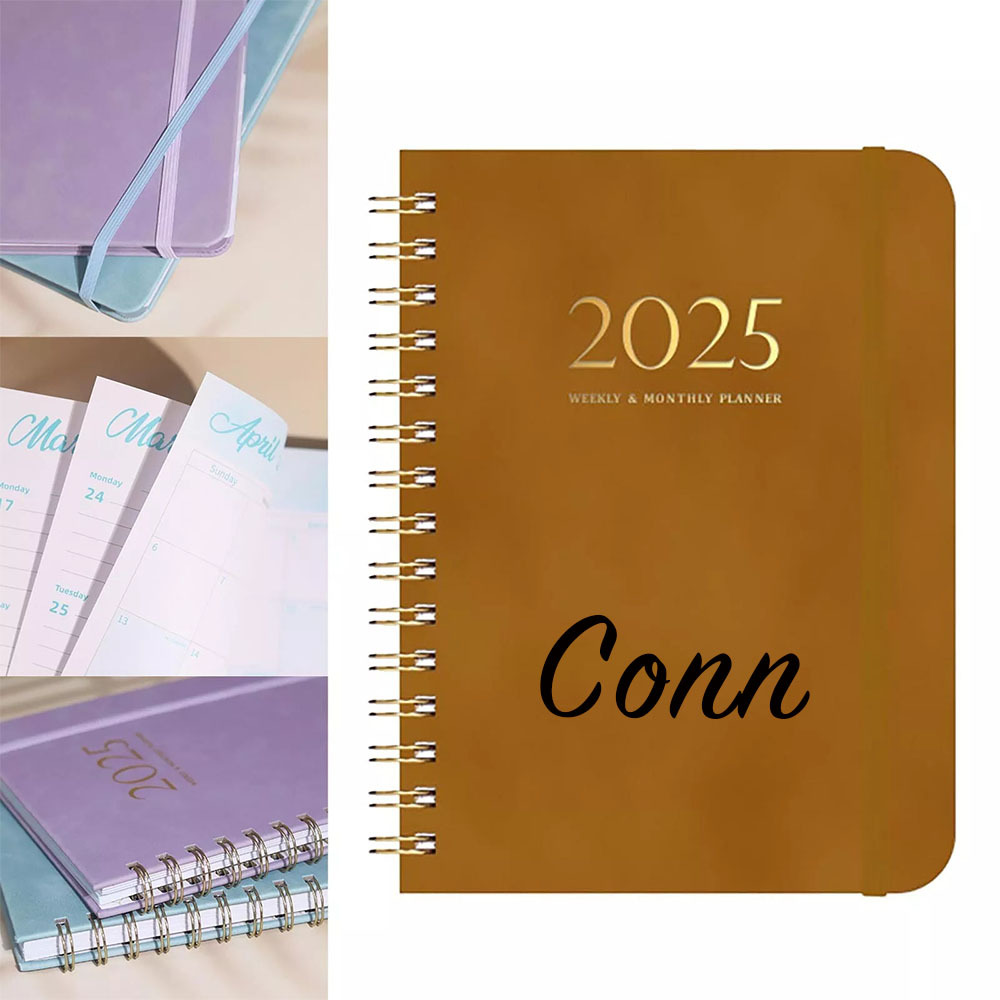 Personalized Leather 2025 Weekly & Monthly Planner Notebook | JNSDec117