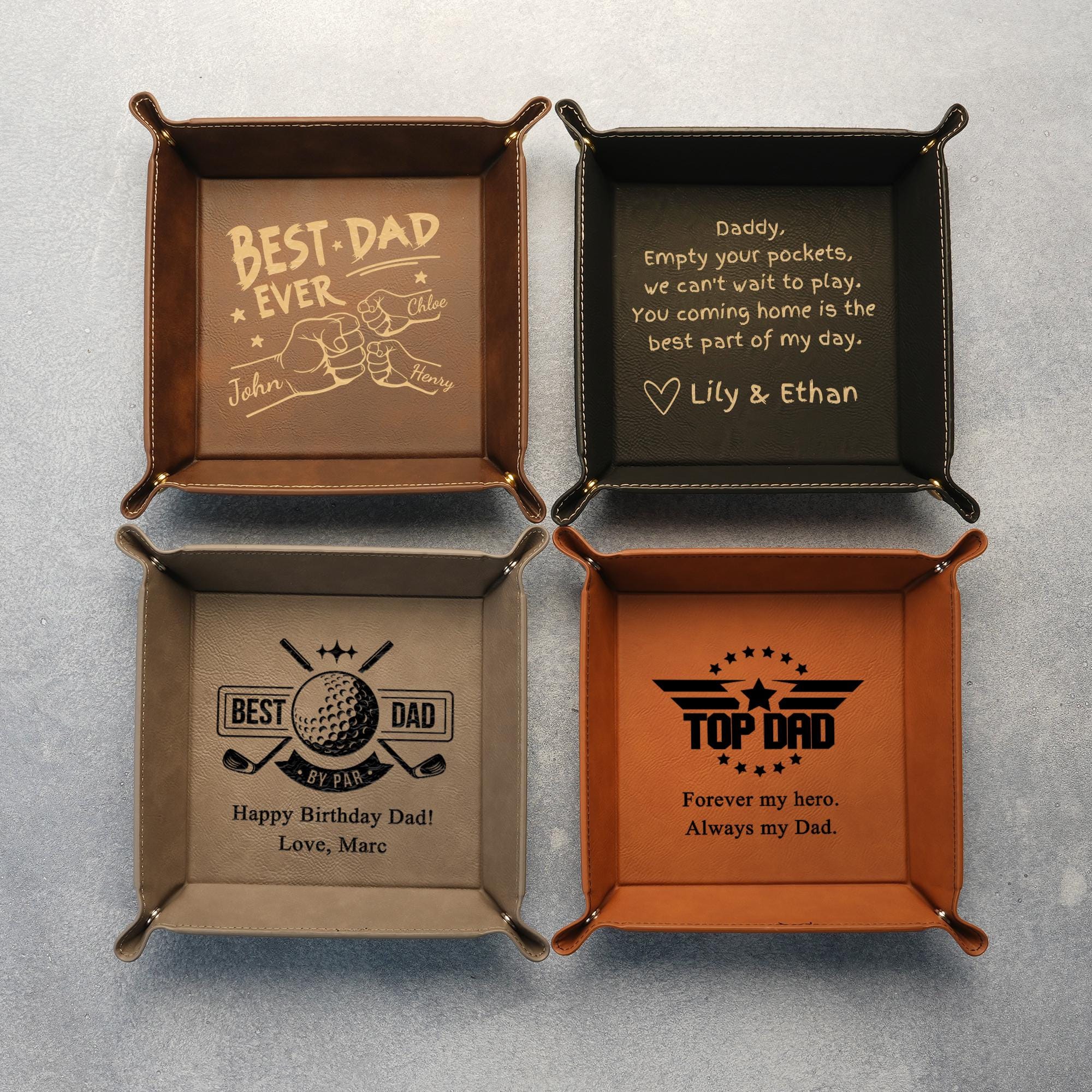 Personalized Leather Valet Tray for Dad for Unique & Love | JNSDec209