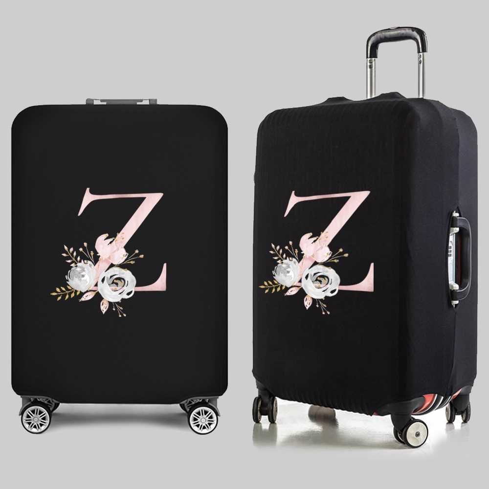 Personalized Travel Luggage Flower Letter Print Elastic Protective Covers for Unique & Love | JNSBag13