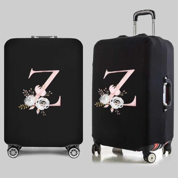 Personalized Travel Luggage Flower Letter Print Elastic Protective Covers for Unique & Love | JNSBag13