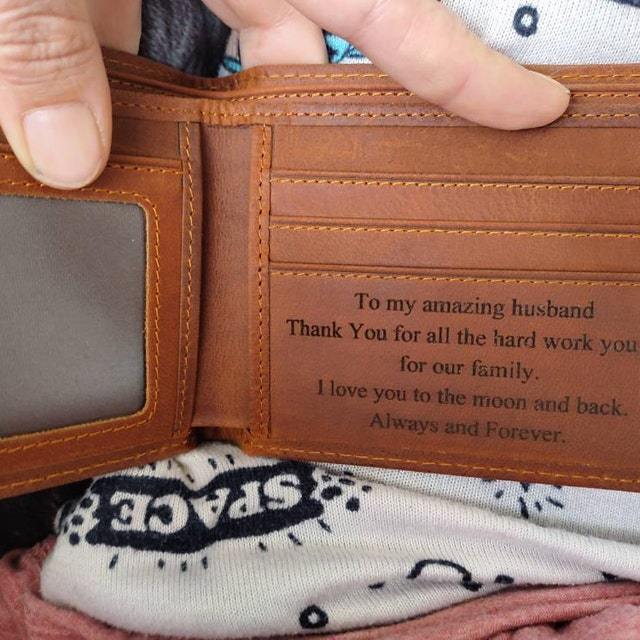 Personalized Engraved Leather Wallet for Unique & Love | JNSBag18