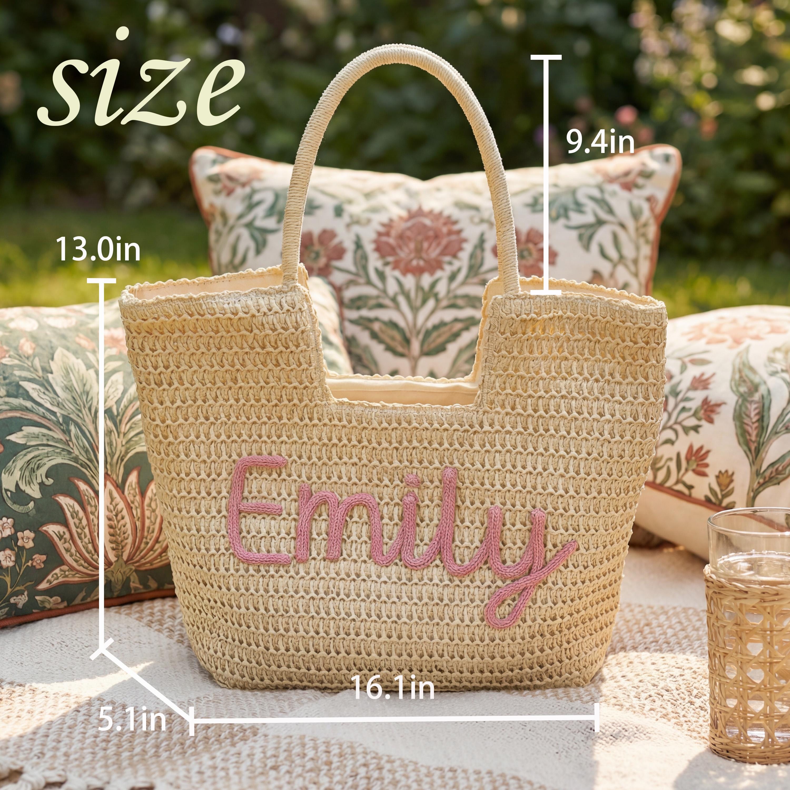 Personalized Hand Embroidered Beach Tote Bag for Unique & Love | JNSBag136