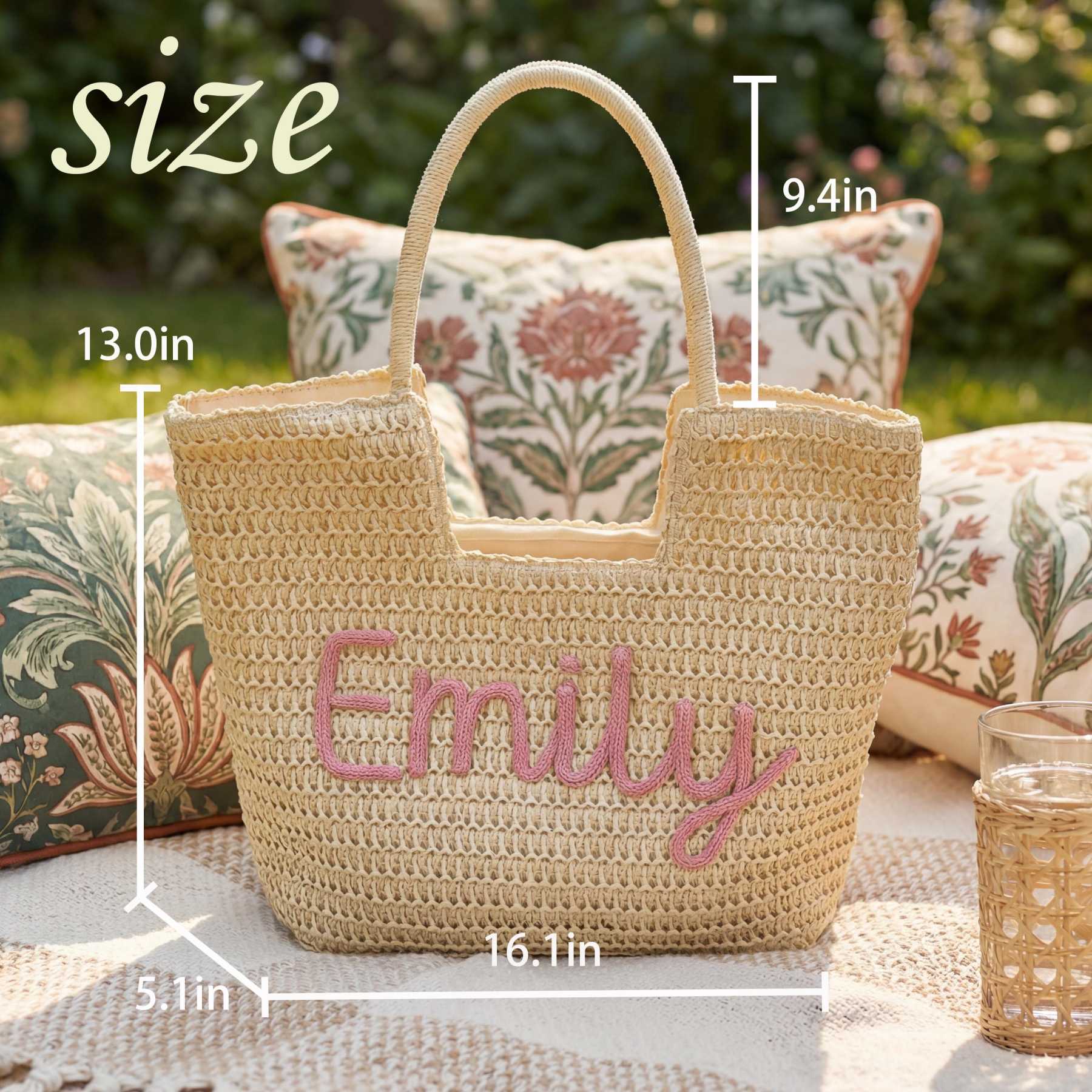 Personalized Hand Embroidered Beach Tote Bag for Unique & Love | JNSBag136