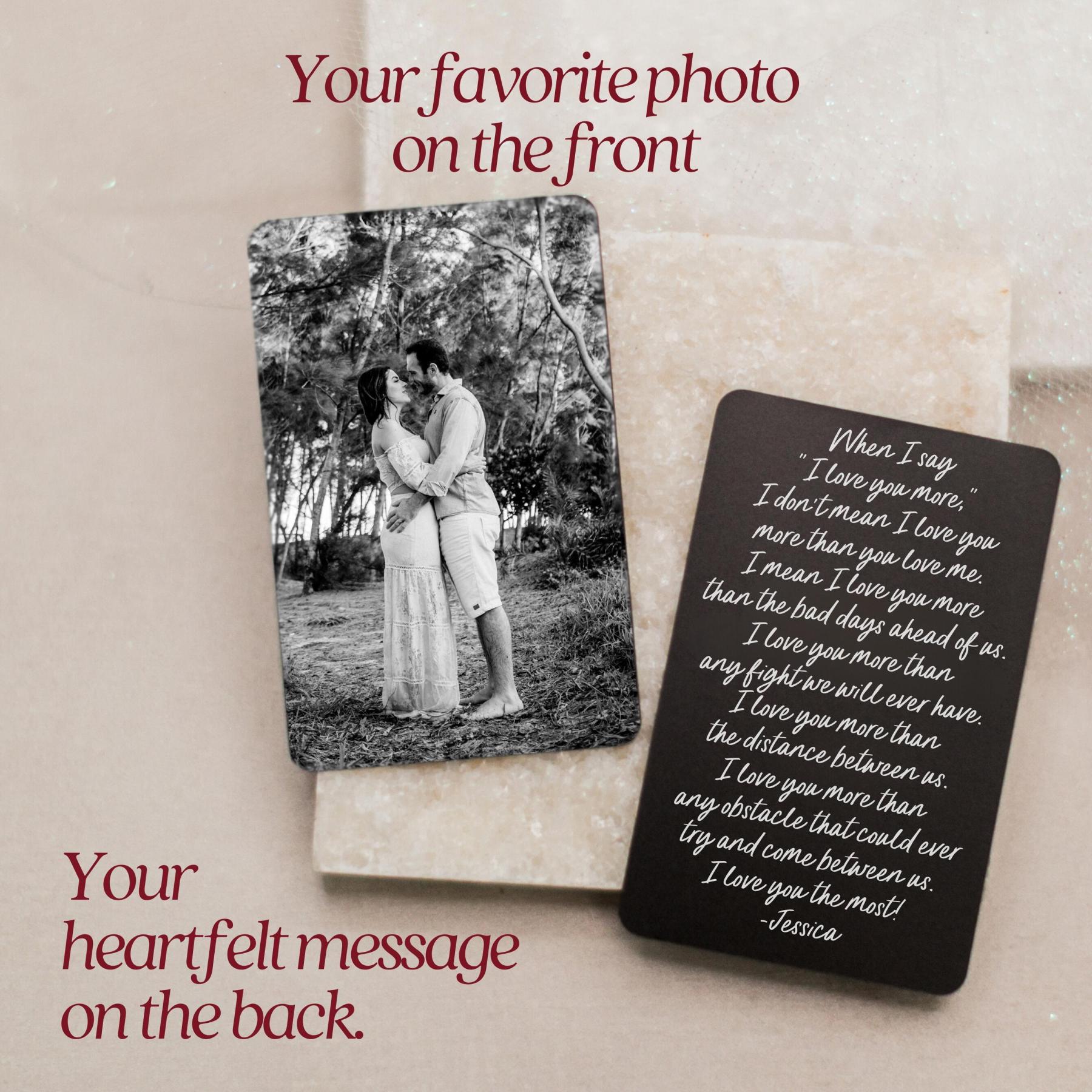 Personalized Metal Color Engraved Photo Wallet Insert Card for Unique & Love | JNSDec155