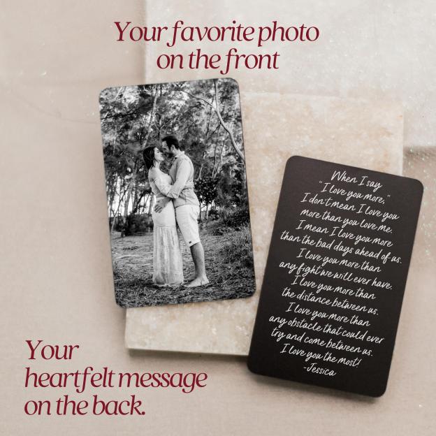 Personalized Metal Color Engraved Photo Wallet Insert Card for Unique & Love | JNSDec155