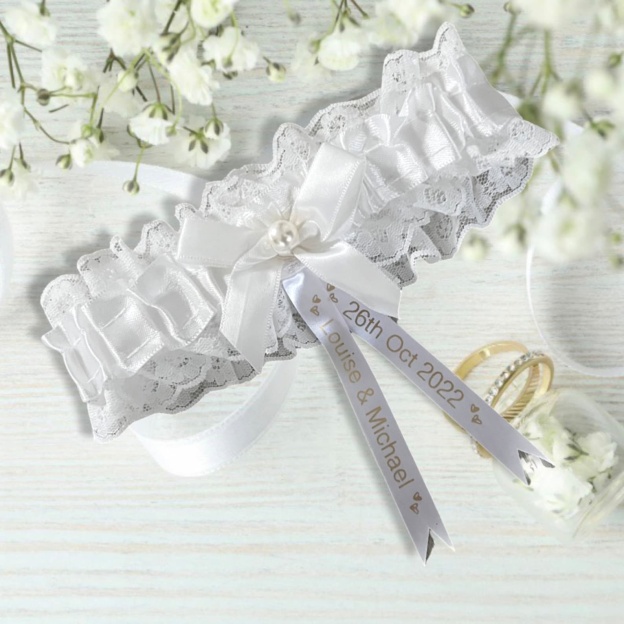 Personalized Sash Lace Garter with Name & Date for Unique & Love | JNSCloth14