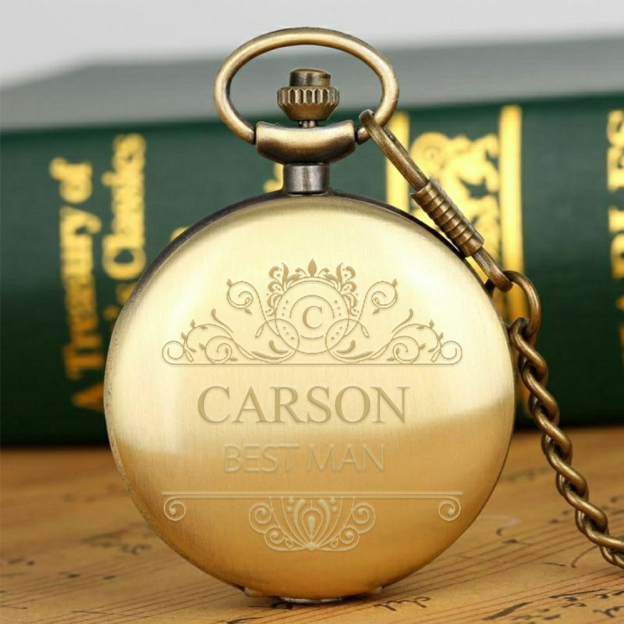 Personalized Monogram Engraved Pocket Watch | JNSDec104