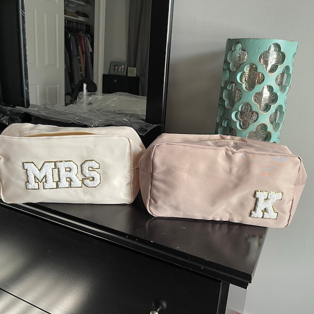 Personalized Varsity Letter Makeup Bag