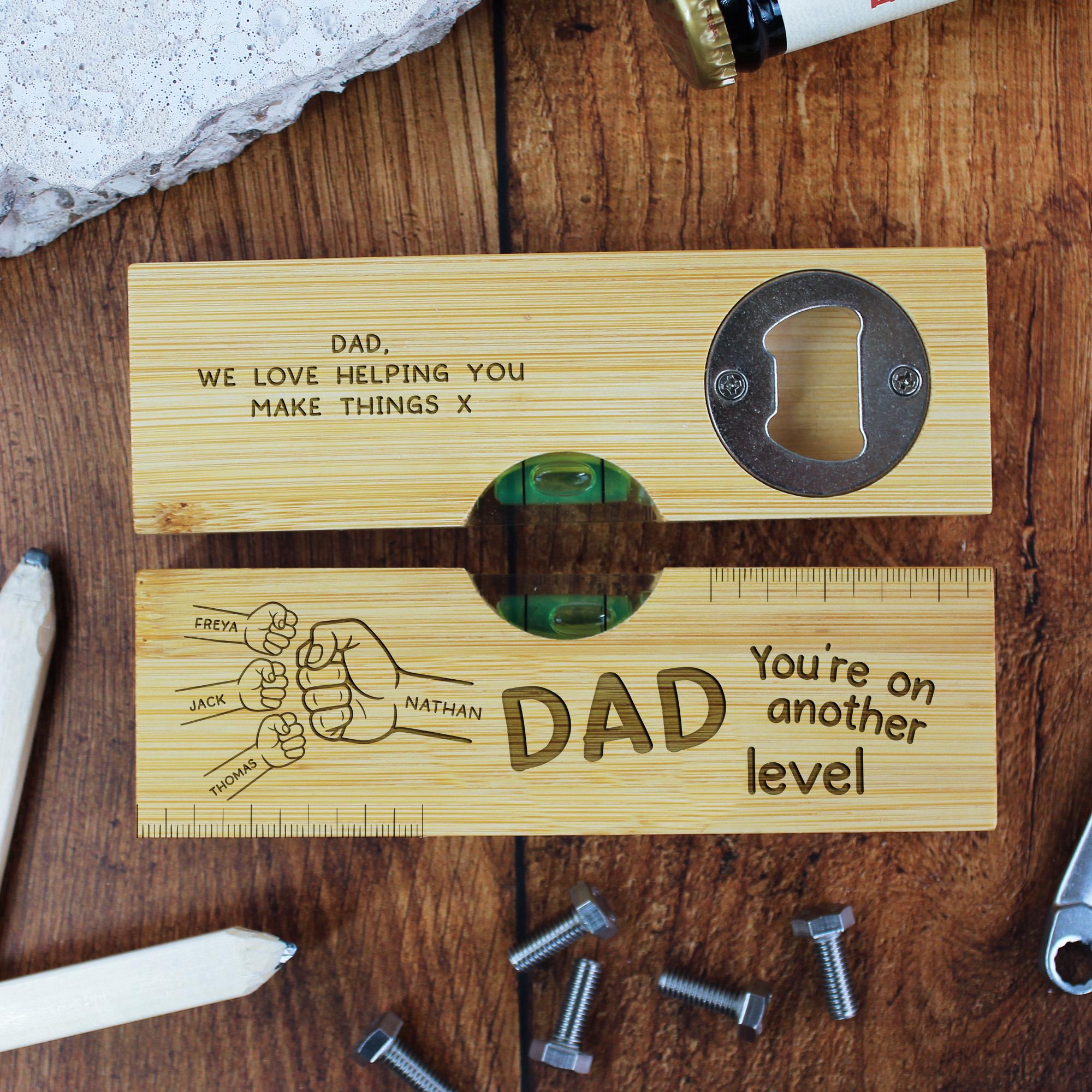 Personalized 2 in 1 Wooden Spirit Level Bottle Opener for Unique & Love | JNSTool25