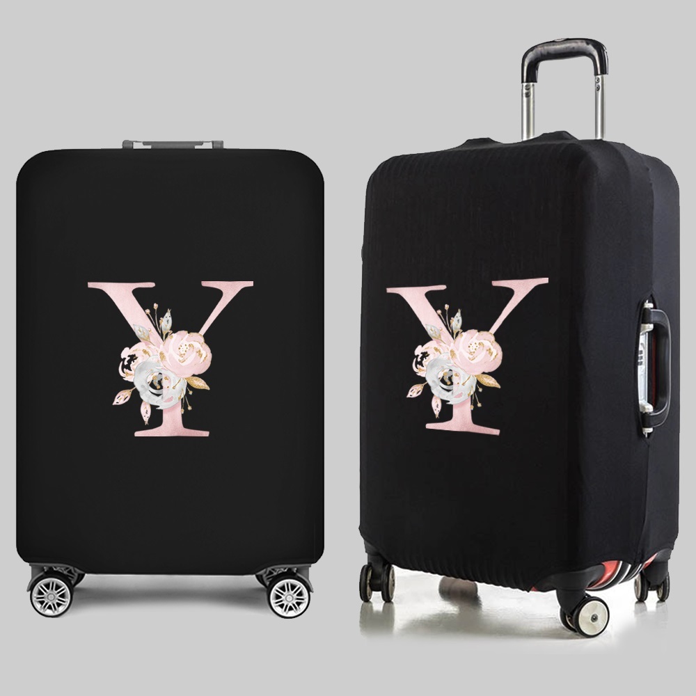 Personalized Travel Luggage Flower Letter Print Elastic Protective Covers for Unique & Love | JNSBag13