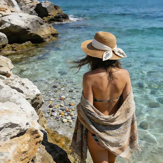 Personalized Name Ribbon Straw Sun Hat for Unique & Love | JNSHat16